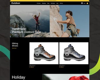 Plantilla de sitio web de Wix Studio: Tienda de artículos para actividades al aire libre y comercio electrónico