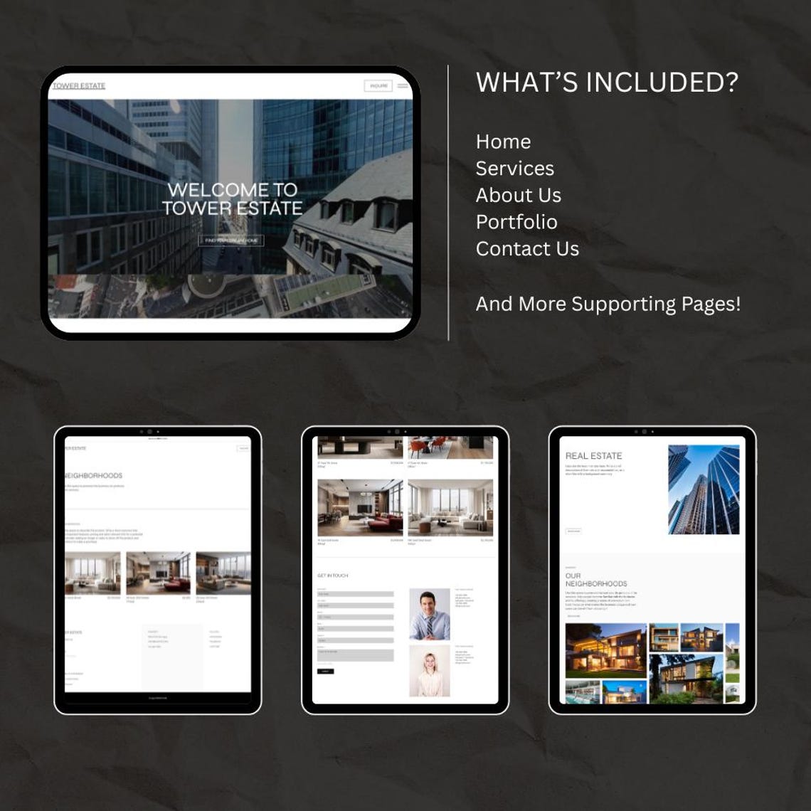 Wix Studio Website Template Real Estate Listings Portfolio Etsy
