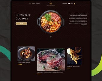 Wix Studio Website Template: Steakhaus, Restaurant, Online-Bestellung, Online-Zahlung, Moderne Küche, Essen