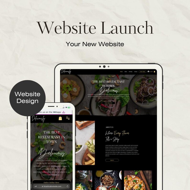 Restaurant Wix Website Template Online Food Order & Delivery Etsy