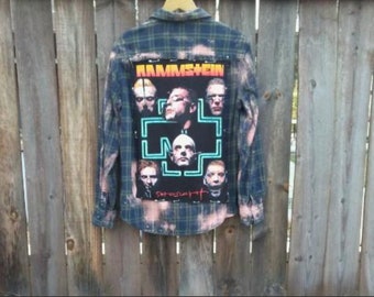 Safety Pinned / Berlin Band / Flannel Shirt / Industrial Metal / Heavy Metal / Goth / German Band / Women / Men / Removable Back Image