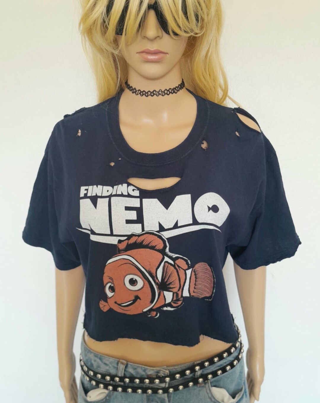Nemo Modified Finding Nemo Tshirt / Crop Top / Dark Blue / Beach Music Festival ...