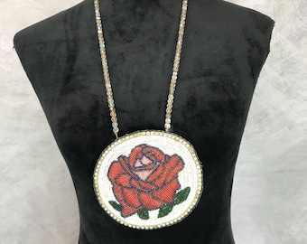 Beaded Medallion Necklace #243