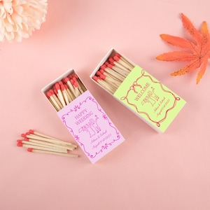 Benutzerdefinierte Streichholzschachtel Hochzeit Streichhölzer, romantisches benutzerdefiniertes Streichholzschachtel-Entwurfs-benutzerdefiniertes Streichholzschachtel-benutzerdefinierte Illustrations-kundenspezifische Geschenke Partygeschenke