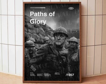 Paths of Glory Poster, Kirk Douglas Print, Stanley Kubrick 50s War Film Art, Classic Cinema Decor, Gift for Him