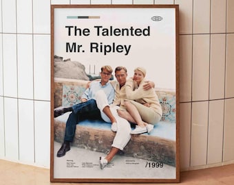 The Talented Mr Ripley Poster, Krimi Thriller Film Druck, Minimalistische Film Wand Kunst, Italienische Riviera Dekor, Cinephile Geschenk
