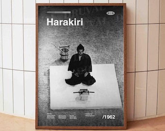 Harakiri Poster, Tatsuya Nakadai Print, Kobayashi Samurai Film Art, Japanese Cinema Decor, Cinephile Gift