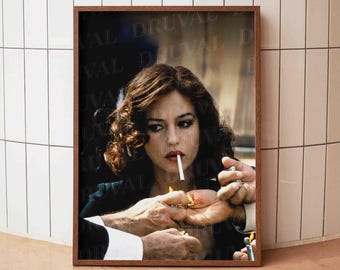 Monica Bellucci, Malèna Film Still, Smoking Portrait, Giuseppe Tornatore Film Still, italienische Kino Wandkunst
