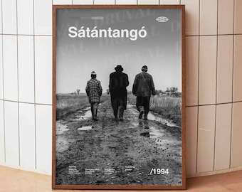 Sátántangó Poster, Béla Tarr Print, Hungarian Slow Cinema Film Art, Arthouse Cinema Decor, Cinephile Gift