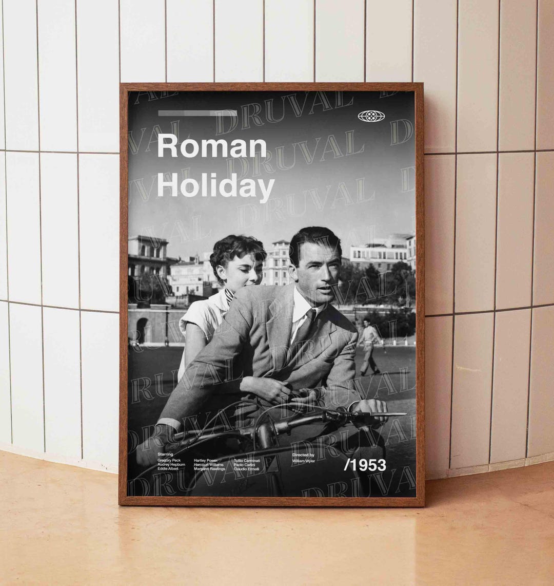 Roman Holiday 1953 Vintage Movie Poster - Gregory Peck Audrey Hepburn ...