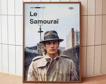 Le Samouraï Print, Alain Delon Poster, 1967 French Noir Film Art, Minimalist Crime Cinema Decor, Cinephile Gift