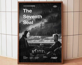 Das siebte Siegel Poster, Max von Sydow Print, Ingmar Bergman Klassiker, Philosophische Kinokunst, Minimalistisches Filmplakat