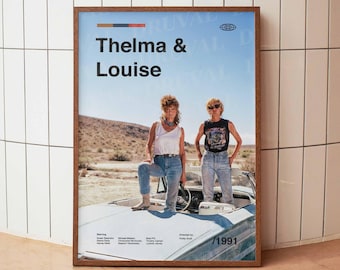 Thelma & Louise Wand Kunst Druck - Susan Sarandon Geena Delius Midcentury Vintage Film Poster