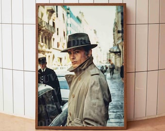 Le Samouraï Print, Alain Delon Film Still, Melville French Noir Photo, Trench Coat Cinema Art, Cinephile Gift