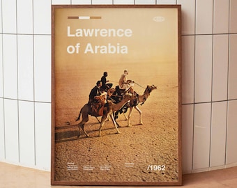 „Lawrence von Arabien“ Vintage Filmplakat - Alec Guinness Einiges Anthony Quinn Kino Minimalist Midcentury Wand Kunst Druck - Wohnkultur