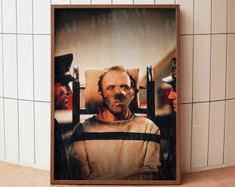 The Silence of the Lambs Print, Anthony Hopkins Film Still, 90s Psychological Thriller Cinema Photo, Dark Film Art, Gift for Him