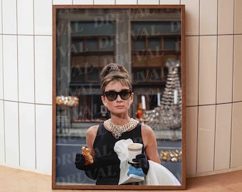 Audrey Hepburn Print, Breakfast at Tiffany's Film Still, 60s Fashion Photo, Chic New York Portrait, Gift for Her