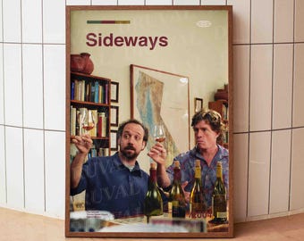 Seitlich Poster, Wein Film Druck, Vintage minimalistische Kino Wandkunst, Midcentury Filmplakat