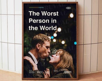 The Worst Person In The World Filmplakat, Renate Reinsve, Joachim Trier, Norwegisches Art House Kino, Mid Century Minimalist Wandkunst