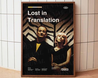 Lost in Umsetzung Vintage Film Poster - Bill Murray Scarlett Johansson Film Wand Kunst Druck