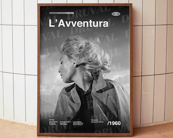 L'Avventura 1960 Vintage Film Poster - Monica Vitti Michelangelo Antonioni Wand Kunst Druck