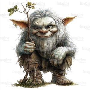 Nordic Troll Watercolor Clipart, Fantasy Illustration (Digital Craft)