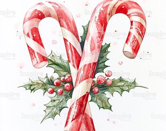 Weihnachtskarten Mit Zuckerstangen-Motiv – 15 Stück Sortiert In Geschenkbox