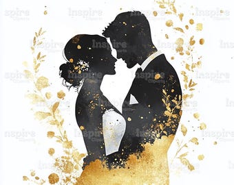 Clipart de boda en acuarela: diseños JPG de alta resolución (descarga digital, uso comercial permitido)