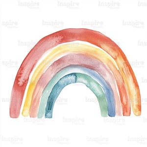 15 Cartoon Rainbow Clipart, Nursery Wall Art, Printable Watercolor clipart, High Quality JPG, Digital download, Nursery print, Paper crafts