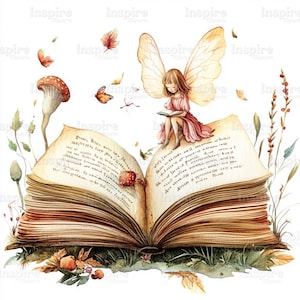 15 Fairy Clipart Collection, Storybook Illustrations, Printable Watercolor clipart, High Quality JPGs, Digital download, Paper craft