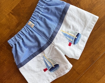 Handmade Sailboat Toddler Shorts, 2-3T