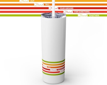 Vaso delgado motivacional con pajita, inspirado en el verano, de 20 oz. Ideal para colocar de pie, un regalo único para amigos, artículos para beber inspiradores.