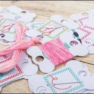 Floss Drops Pkg of 20 It&#39;s So Emma 4 Different Designs Cross Stitch or Embroidery Floss NOT included  - 2 in storage ring IS included