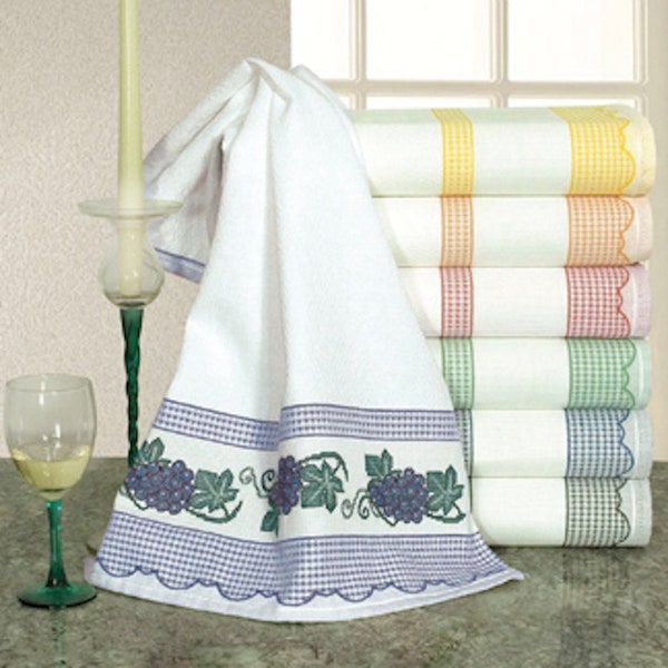 Cross Stitch Madagascar Kitchen Towels - 6 Colors to Choose From - Ready to Stitch - No Pattern Included - 18 x 27