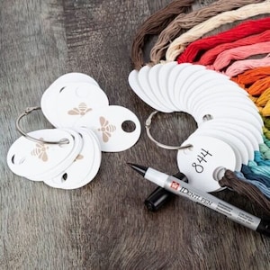 Floss Drops Pkg of 20 It&#39;s So Emma Egg Shaped Bee Cross Stitch or Embroidery - Floss, Pen NOT included - 2 in ring IS included