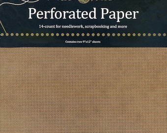 Mill Hill Perforated Paper - Antique Brown - 2 Sheets of 9 x 12 inch Cross Stitch Foxwood Sleds Christmas Ornaments Jar Lids 14 Stitch Count
