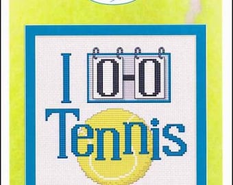 Sue Hillis Cross Stitch Pattern - Play Tennis - I love (OO) Tennis - NOT a Kit - Pattern Only