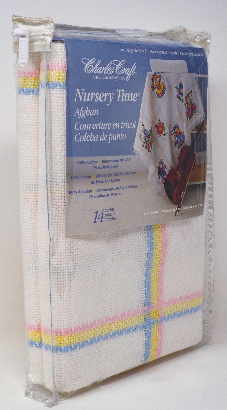 Ready To Stitch Charles Craft Cross Stitch Baby Afghan Nursery Time Pattern Included Fiber Arts Art Collectibles Beyourbussiness Com