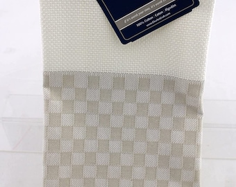 Cross Stitch Kitchen Towel - Cottage Check Putty w/ White Insert - Charles Craft - Ready to Stitch - No Pattern Included