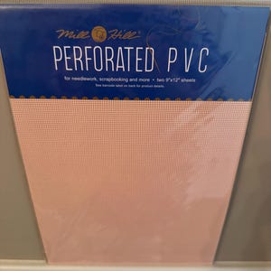 Mill Hill Perforated PVC - Pink Frost - 2 Sheets of 9 x 12 inch Cross Stitch Foxwood Sleds Ornaments Jars 14 Stitch Count - READ DETAILS