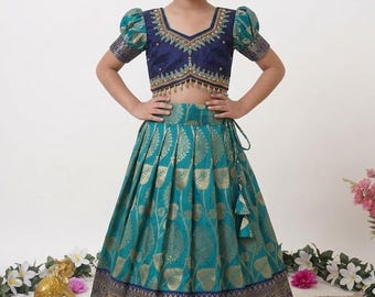Girls Embroidered Lehenga Choli, Heavy Fendy Silk, Ready to Wear