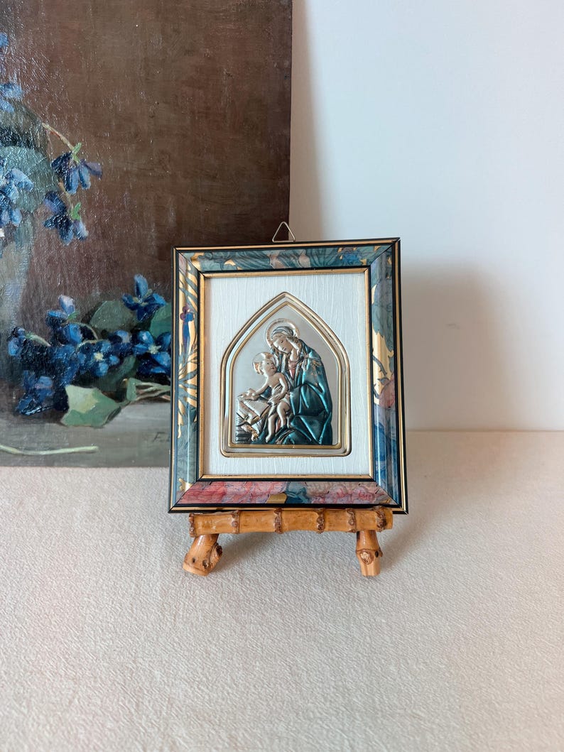Vintage Small Italian Plaque Silver Madonna & Child Wall Hanging Art - Etsy