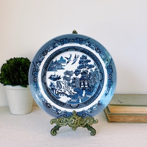 Vintage Willow Blue Johnson Brothers Earthenware Salad Dessert Plate