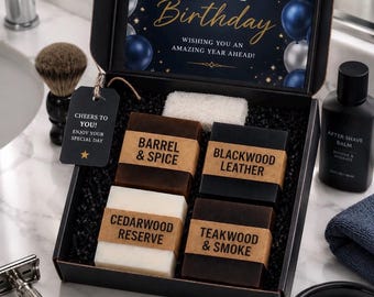 Men's Luxury Soap Gift Box, Masculine Scents, Birthday Set