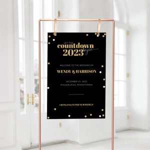 New Years Wedding Welcome Sign - Printed and Digital File Option Available