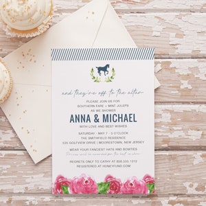 Kentucky Derby Bridal Shower Invitation - Run for the Roses - Personalized Printable File or Print Package Available