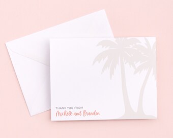 Destination Wedding Thank You card - Beach - Palm Tree - Personalized Printable File or Print Package Available