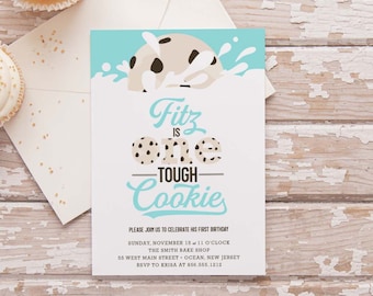 One Tough Cookie Birthday Party Invitations - Cookie Birthday Invitation