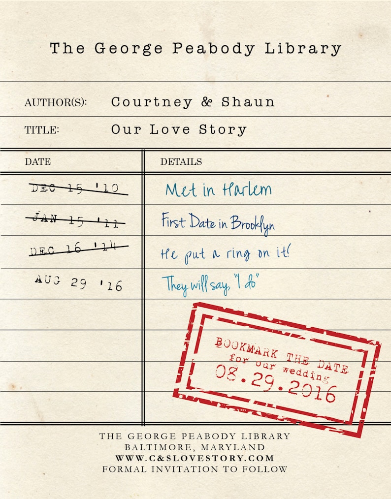 library-card-save-the-date-timeline-magnet-available-etsy