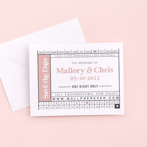 Ticket Save the Dates Printed - Magnets Available